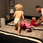 [Video] This Epic Bed Time Battle Between Amazing Dad, Rambunctious Triplets Plus Toddler Is Totally Off The Charts.